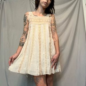 Free People gold tinsel mini dress